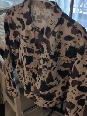 love, Fire Black and Cream Flecked Denim Jacket - Junior